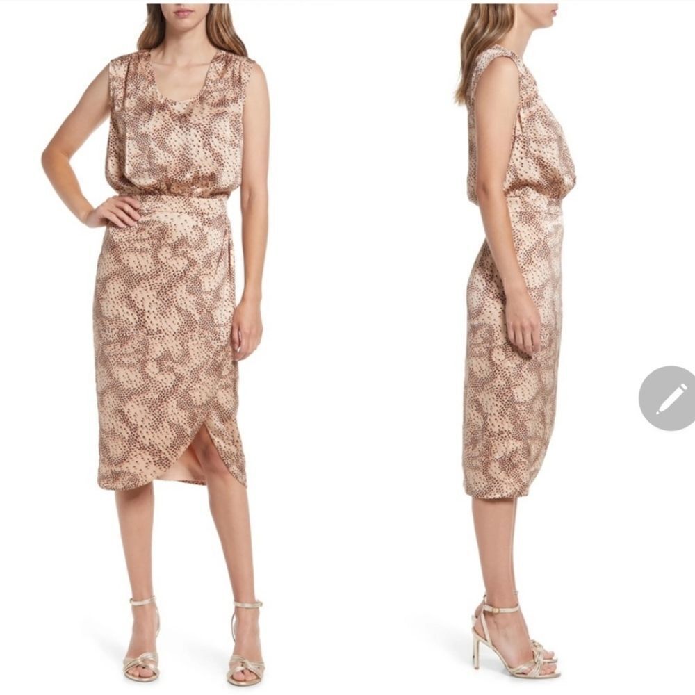 Black Halo Renata print sleeveless keyhole cutout sheath dress $390